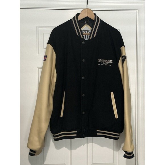 Vintage 90s Triumph Varsity Motorcycle Jacket Men’s Size XL - Picture 4 of 11
